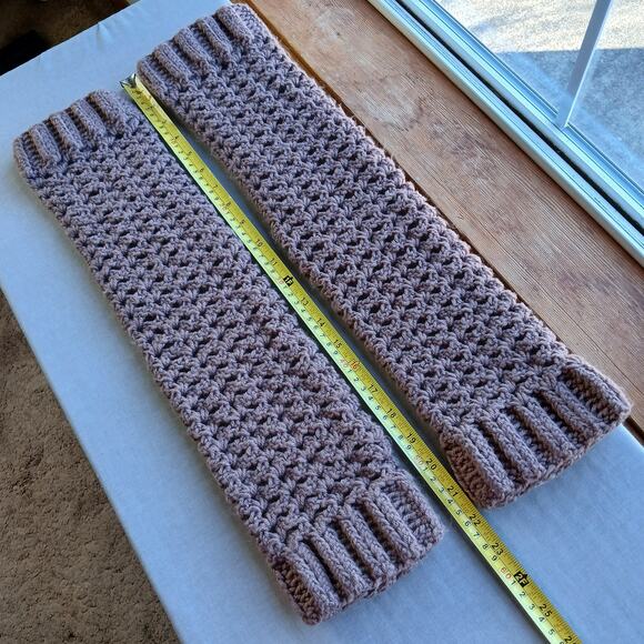Mocha Leg Warmers OSFM crochet warm thick chunky over the knee dance premade - Picture 6 of 8